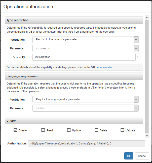 Detailed view of a custom service operation