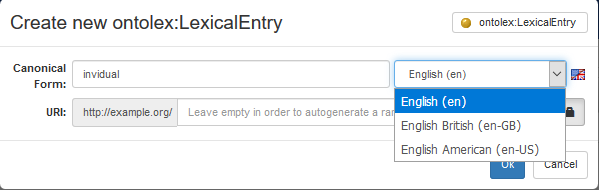 Lexical Entry Creation