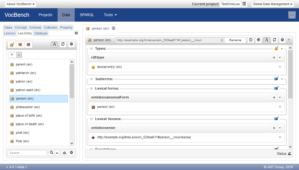 Lexical Entry View