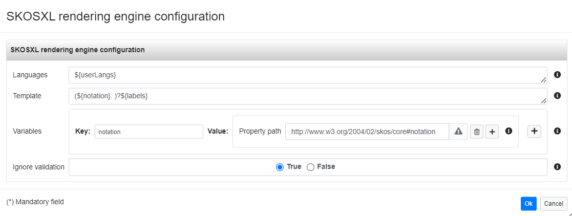 configuring the rendering engine to use skos:notation