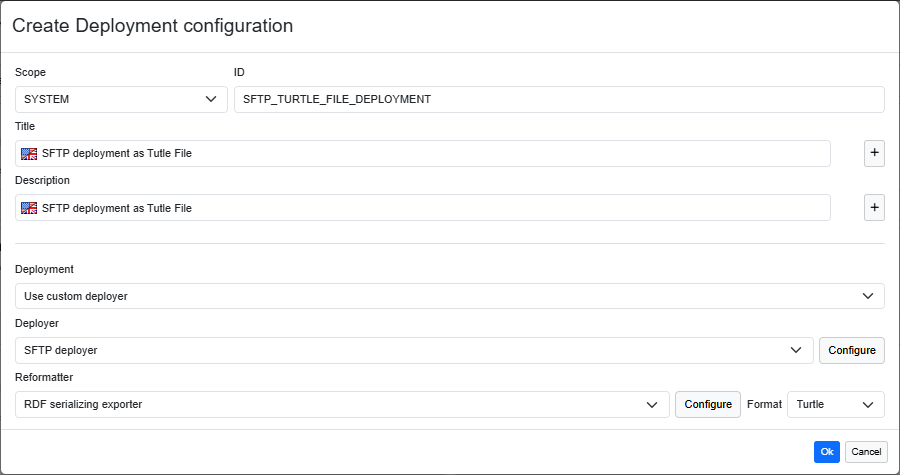 Create configuration for deployment to Turtle file stored on SFTP