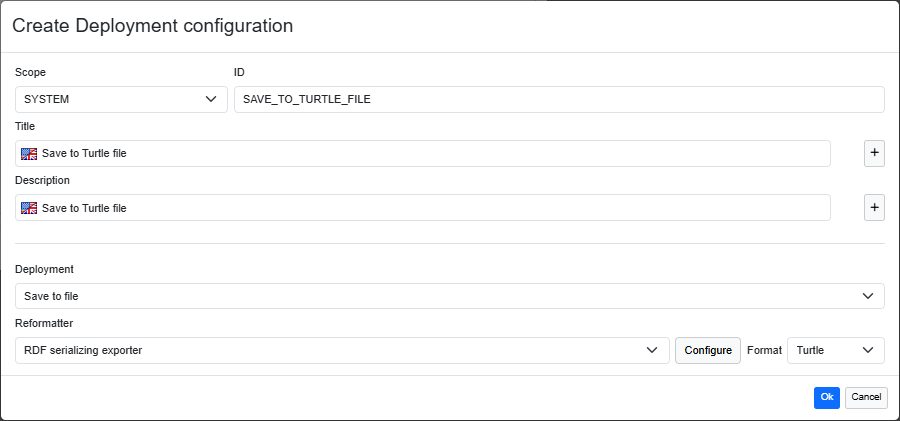 Create configuration for deployment to locally hosted Turtle file