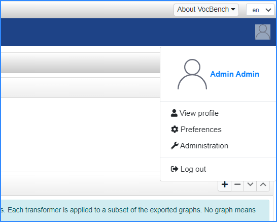 VocBench User Menu