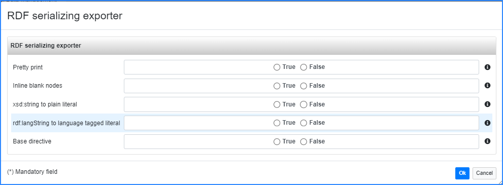 RDF serializing exporter configuration